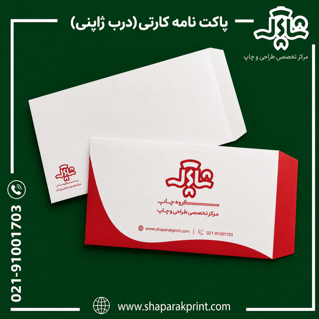 چاپ پاکت نامه کارتی(درب ژاپنی)