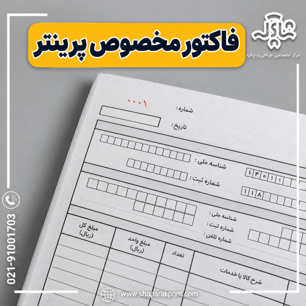 چاپ فاکتور مخصوص پرینتر